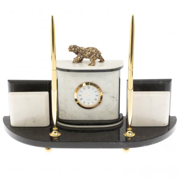 Настольный прибор &amp;quot;Медведь&amp;quot; из мрамора 129707