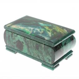 Шкатулка &amp;quot;Горный пейзаж&amp;quot; из змеевика 18х10х8,5 см