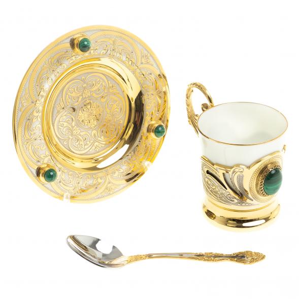 Кофейная пара &amp;quot;Малахит&amp;quot; 80 мл Златоуст 113849