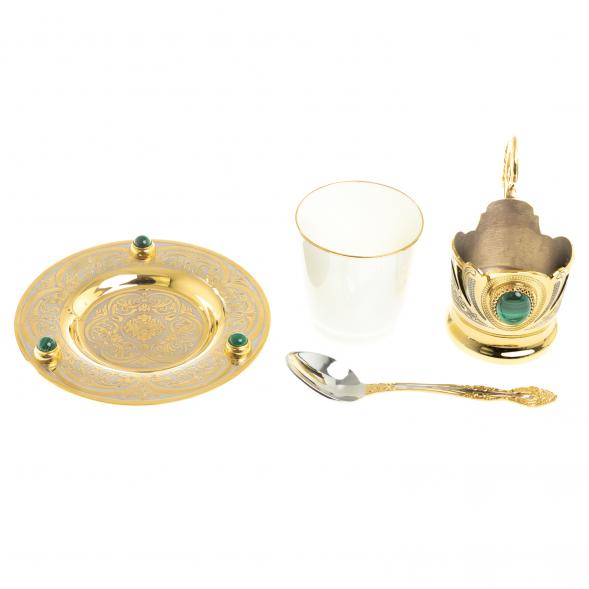 Кофейная пара &amp;quot;Малахит&amp;quot; 80 мл Златоуст 113849