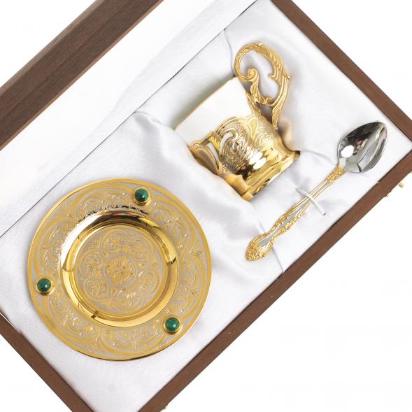 Кофейная пара &amp;quot;Малахит&amp;quot; 80 мл Златоуст 113849