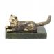 Статуэтка из бронзы и змеевика &amp;quot;Кошка лежащая&amp;quot; 116175