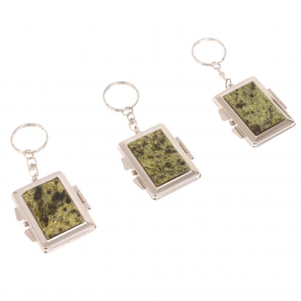 Складное зеркало брелок из змеевика прямоугольное 126536