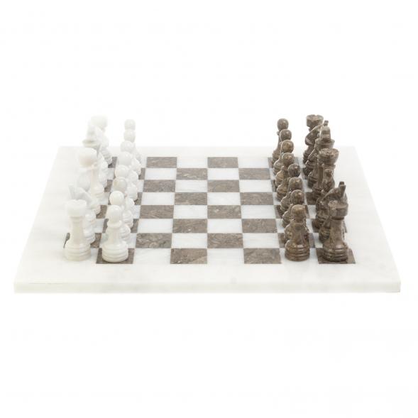 Шахматы &amp;quot;Дебют&amp;quot; доска 38х38 см из белого мрамора и ракушечника 127067