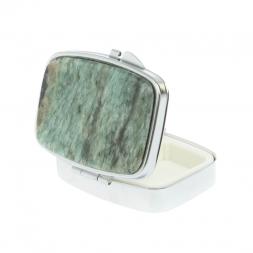 Таблетница на 2 отделения камень парагонит цвет серебро