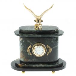 Часы &amp;quot;Орел&amp;quot; из зеленого офиокальцита и бронзы