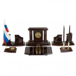 Настольный набор из коричневого обсидиана