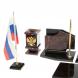 Настольный набор с гербом и флагом России камень креноид змеевик 129651