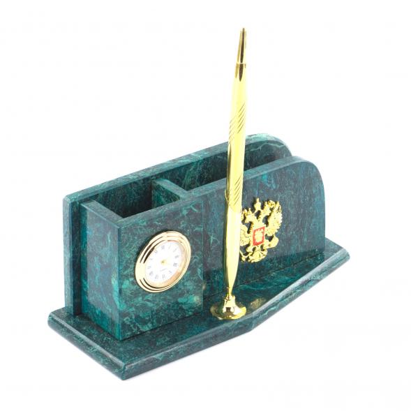 Настольный мини-набор из змеевика &amp;quot;Герб&amp;quot; 113492