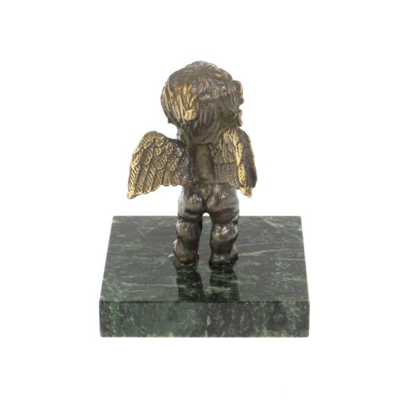 Статуэтка &amp;quot;Ангел с сердцем&amp;quot; бронза змеевик 128171