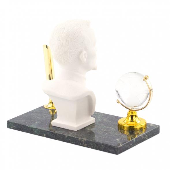 Подставка под ручку &amp;quot;Бюст Дзержинского&amp;quot; мрамолит змеевик 120201