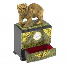 Часы с выдвижным ящиком &amp;quot;Рычащий медведь&amp;quot;