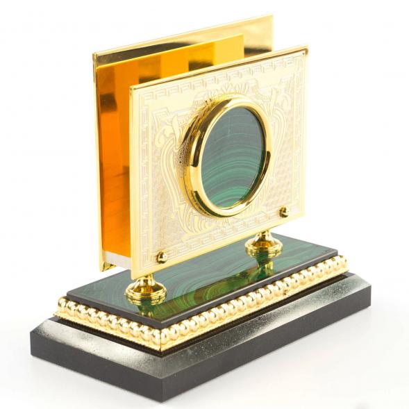 Настольная визитница из малахита 121029