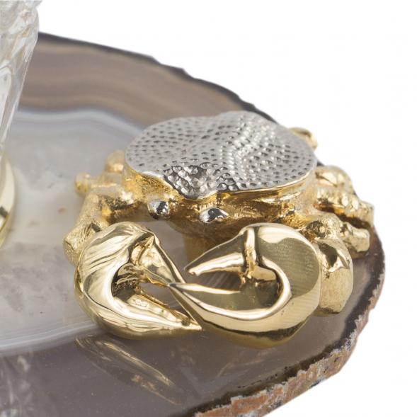 Подарочная икорница &amp;quot;Краб&amp;quot; на агате Златоуст 121340