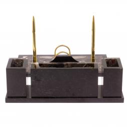 Письменный набор &amp;quot;Щит&amp;quot; из камня конгломерат