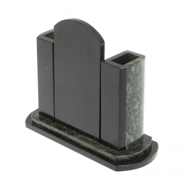 Настольные часы с карандашницей &amp;quot;Герб России&amp;quot; из шабровского змеевика 127147