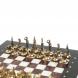 Шахматы &amp;quot;Итальянская война&amp;quot; фигуры бронза доска 28х28 см из мрамора и лемезита 128251