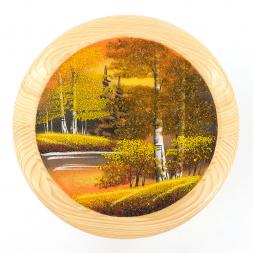 Тарелка декоративная "Осень золотая" 25 см каменная крошка