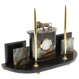 Настольный прибор &amp;quot;Лев&amp;quot; из офиокальцита