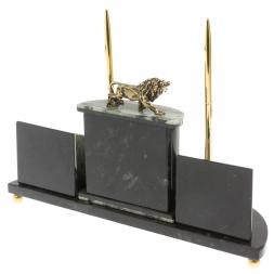 Настольный прибор &amp;quot;Лев&amp;quot; из офиокальцита