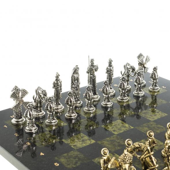 Шахматы &amp;quot;Дон Кихот&amp;quot; доска 36х36 см камень змеевик 122882