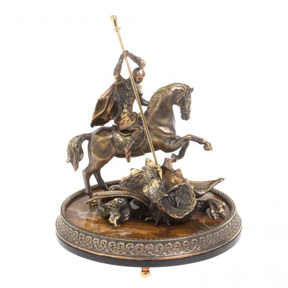 Cтатуэтка &amp;quot;Святой Георгий Победоносец&amp;quot; из бронзы и яшмы 113710