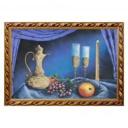 Натюрморт "Кувшин с бокалами" багет 46х66 см, каменная крошка