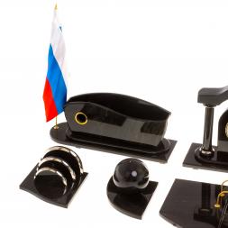 Письменный прибор "Арка" из черного обсидиана