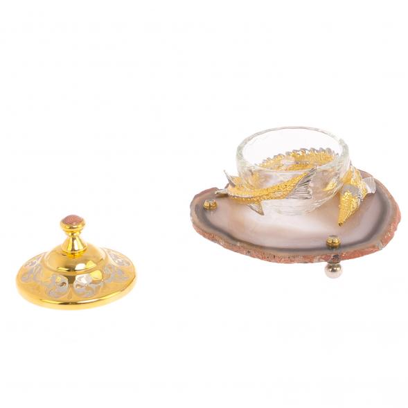 Икорница &amp;quot;Осетр&amp;quot; на агате Златоуст 126014