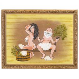 Картина &amp;quot;Банька&amp;quot; багет 36х46 см из каменной крошки