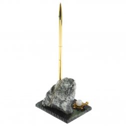 Подставка под ручку &amp;quot;Скала&amp;quot; магнезит змеевик