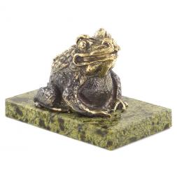 Статуэтка "Жаба" змеевик бронза