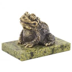 Статуэтка "Жаба" змеевик бронза