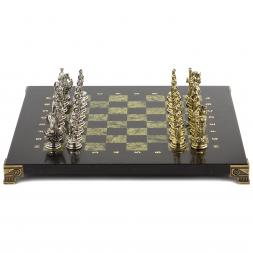 Шахматы подарочные "Троянская война" 28х28 см из змеевика