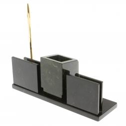 Письменный прибор &amp;quot;Менеджер&amp;quot; из черного змеевика с гербом