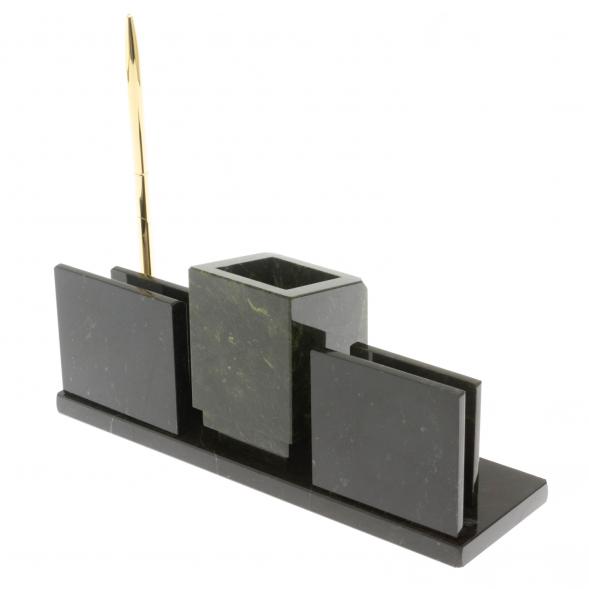 Письменный прибор &amp;quot;Менеджер&amp;quot; из черного змеевика с гербом 129511