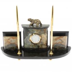 Настольный прибор &amp;quot;Медведь&amp;quot; из офиокальцита