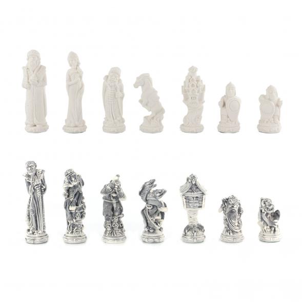 Оригинальные шахматы &amp;quot;Русские сказки&amp;quot; камень лемезит мрамор 40х40 см 119297