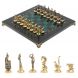 Шахматы &amp;quot;Итальянская война&amp;quot; фигуры бронза доска 28х28 см из змеевика 128253