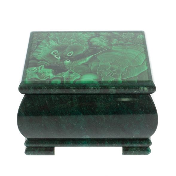 Шкатулка &amp;quot;Малахит&amp;quot; с иллюстрацией камень змеевик 13х13х8 см 128336