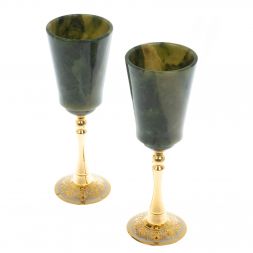 Фужеры "Свадебные" из нефрита Златоуст