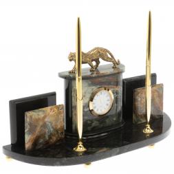 Настольный прибор &amp;quot;Гепард&amp;quot; из офиокальцита