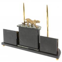 Настольный прибор &amp;quot;Гепард&amp;quot; из офиокальцита