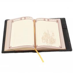 Ежедневник &amp;quot;Георгий Победоносец&amp;quot; А5 обложка из черной кожи Златоуст