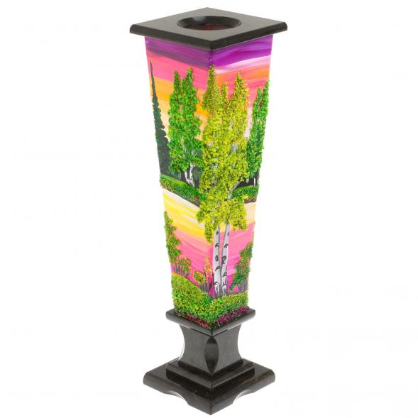 Ваза &amp;quot;Лето. Закат&amp;quot; из черного змеевика и каменной крошки 129965