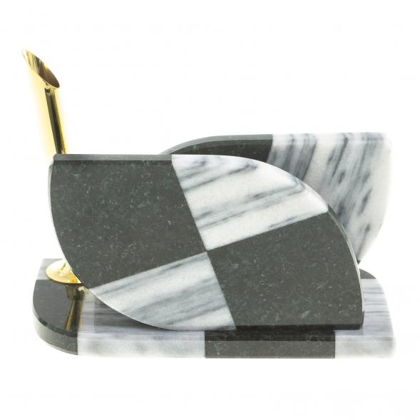 Визитница &amp;quot;Шахматная&amp;quot; из мрамора и змеевика 123750