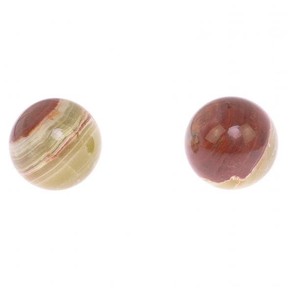 Шары для массажа 3,8 см 2 шт из зелено-коричневого оникса 125164