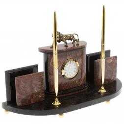 Настольный прибор &amp;quot;Лев&amp;quot; из лемезита