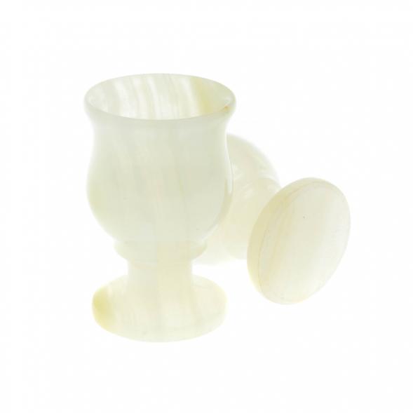 Набор из двух рюмок 20 мл для водки на ножке камень оникс 3,8х6 см в коробке (1,5х2,5) 121899