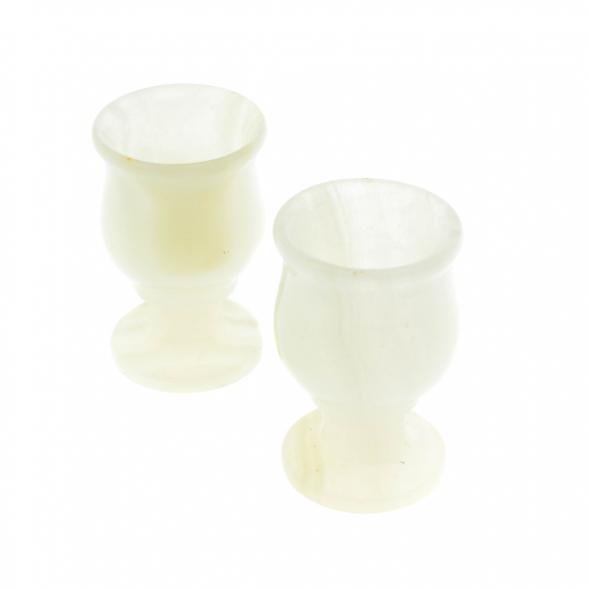 Набор из двух рюмок 20 мл для водки на ножке камень оникс 3,8х6 см в коробке (1,5х2,5) 121899